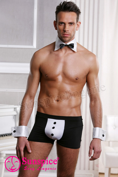 sexy men novelties butler costumes waiter servant lingerie costume outfit
