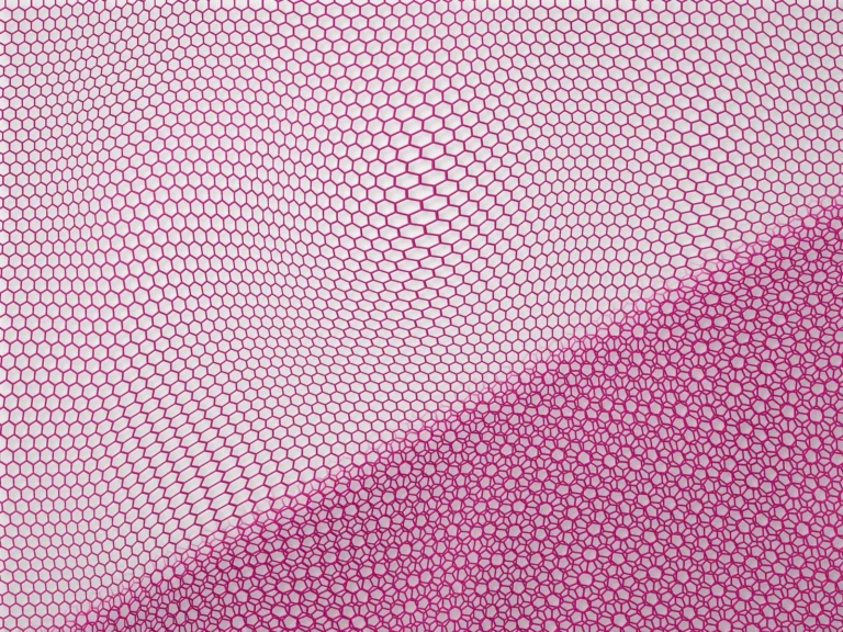 Illustration of magenta stretch mesh, folded