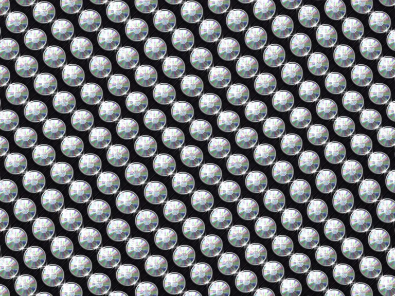 Illustration of rhinestones set on black mesh
