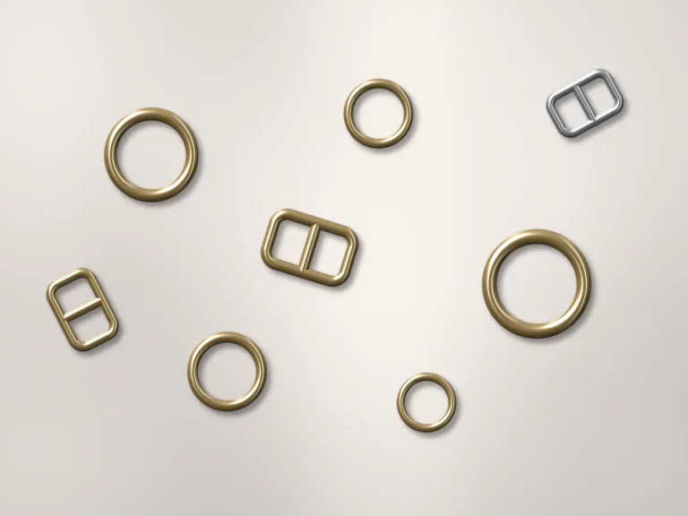 Illustration of gold strap rings and sliders